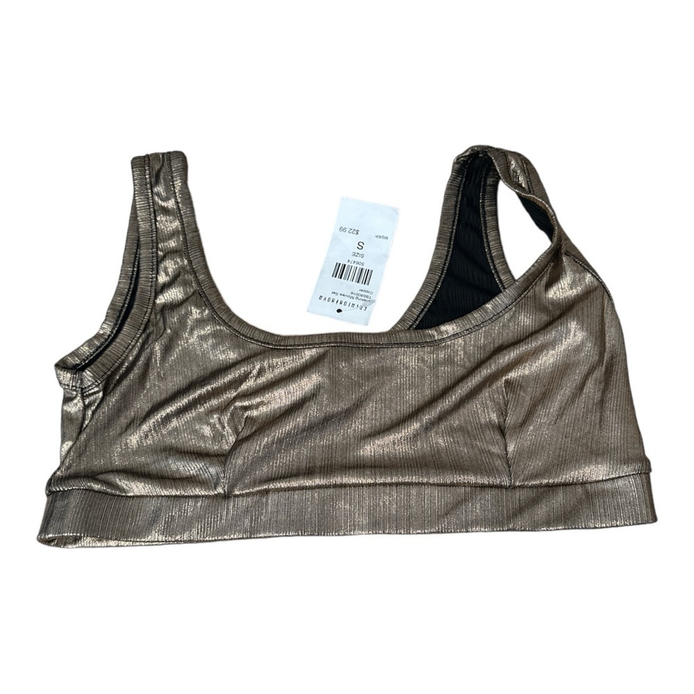 Fashion Nova Copper Metallic Shimmer Shine Bralette Size Small NWT